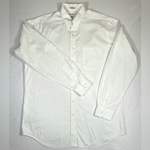 PAUL FREDRICK Men’s 80’s Two Ply Pinpoint Oxford White Button Down‎ Size 17-37 - Picture 1 of 12